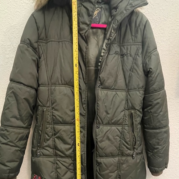 Ed Hardy Tiger Puffer Coat jacket Size L - Picture 9 of 13